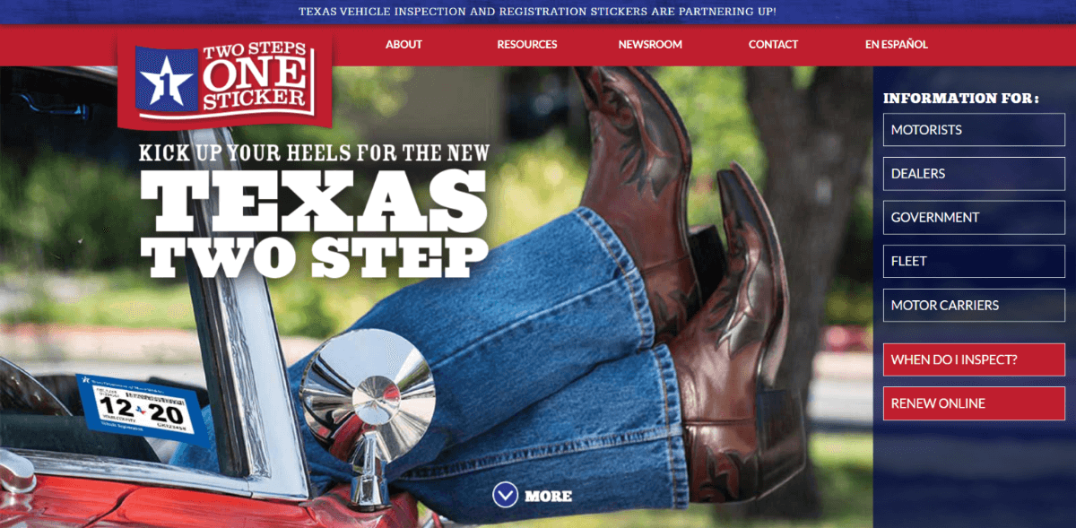 TwoStepsOneSticker » Texas Vehicle Inspection & Registration